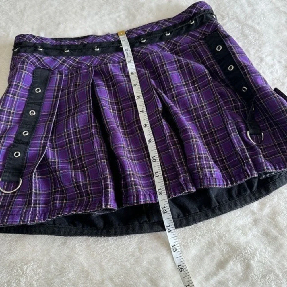 Tripp NYC Skirt Womens XS Purple‎ Plaid Mini Vtg Y2K Goth Grunge Punk Pleated